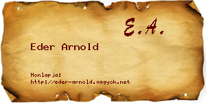 Eder Arnold névjegykártya